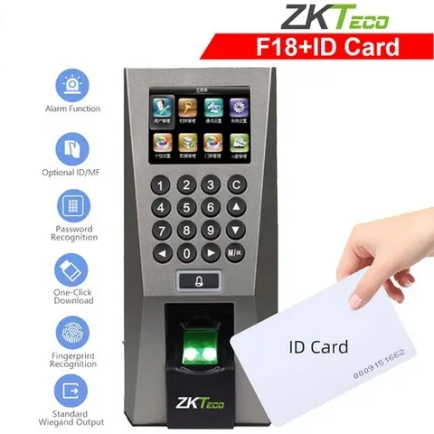 ZKTeco F18 Time Clocks for Employees Small Business with Finger Scan, ID RFID