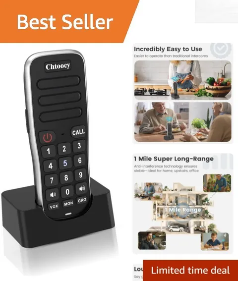 Easy to Use Rechargeable Wireless Intercom - Perfect for Homes & Businesses