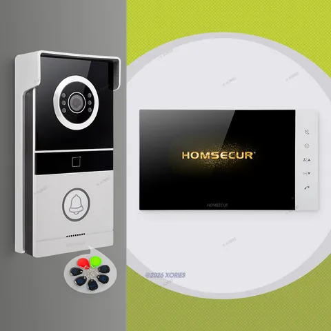 HOMSECUR 7" 4 Wire Video Doorphone Intercom Door Bell RFID Keyfobs Night Vision