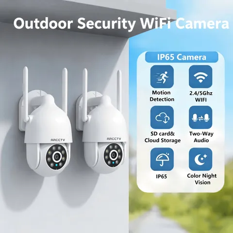 2pcs Outdoor Security Camera 5G&2.4GHz WIFI 1296p Two-Way Audio IP65