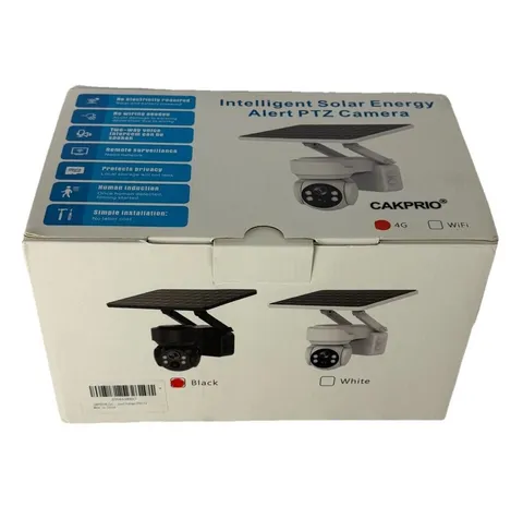 CAKPRIO 4G LTE Solar Cellular Security Camera Black PTZ Wireless Outdoor NoWiFi