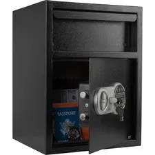 Electronic Safe Deposit Box - Drop Safe with Digital Keypad and 2 Manual Over...