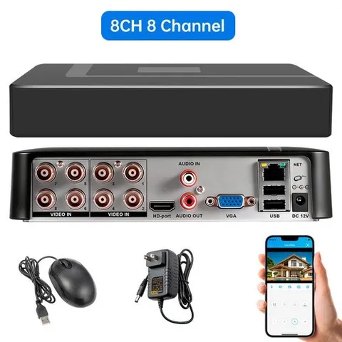 8 Channel H.265+ 5MP Lite DVR HD 1080p Recorder for Security Camera System