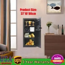 14.57*3.94*31.5 In Black Wall-mounted Safe With Keys Modern Hidden Wall safe