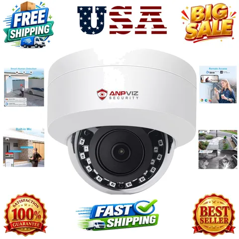 5MP PoE  Dome Camera with Audio/Mic,  Security Camera Outdoor Indoor, 98ft IR...