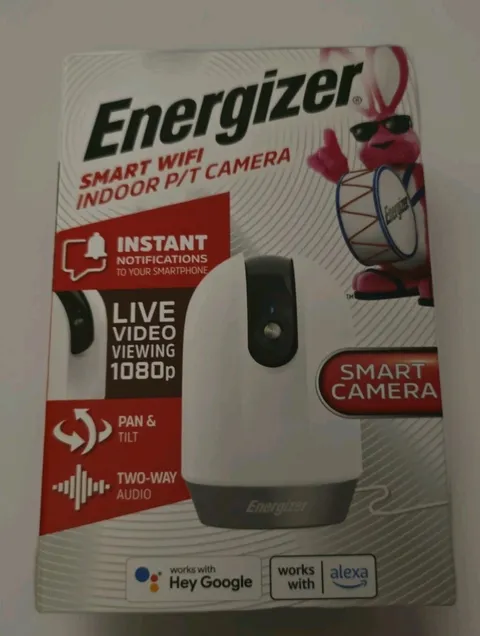 Energizer 1080p Indoor WIFI Security Camera New No Hub Needed 2-way Audio & Tilt
