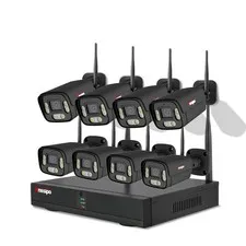 Security Camera System Wireless, 8 Plug-in Wired Outdoor Indoor Cameras