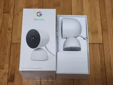 Google Nest Cam Indoor Wired 2nd Generation Security Camera White TESTED, WORKS!