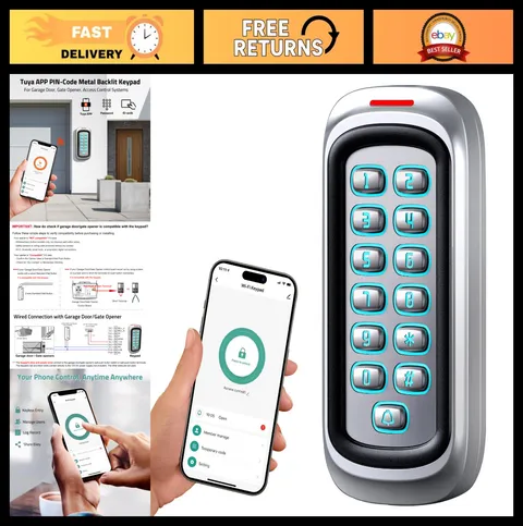 Wireless WiFi Keypad Access Control System, IP68 Waterproof, Remote Unlock, Univ