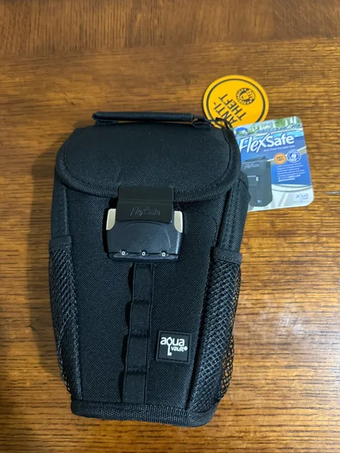 AquaVault FlexSafe Anti-Theft Portable Travel Safe Combination Lock - Black