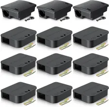 12 Pack Key Required Rat Station Box 3 Large & 9 Compact Outdoor Mouse Bait Stat