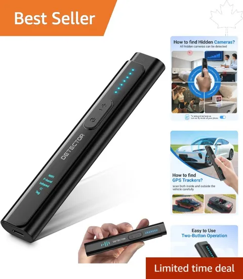 Compact 6-in-1 Camera & Bug Detector | Rechargeable, Travel-Ready Device