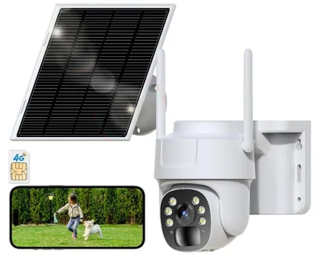 4G LTE Cellular Security Camera, Wireless Solar Powered No WiFi Needed Outdoor C