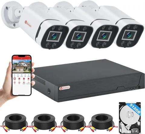 8CH H.265+ 3K Lite Wired CCTV Security Camera System with Human Vehicle Detectio