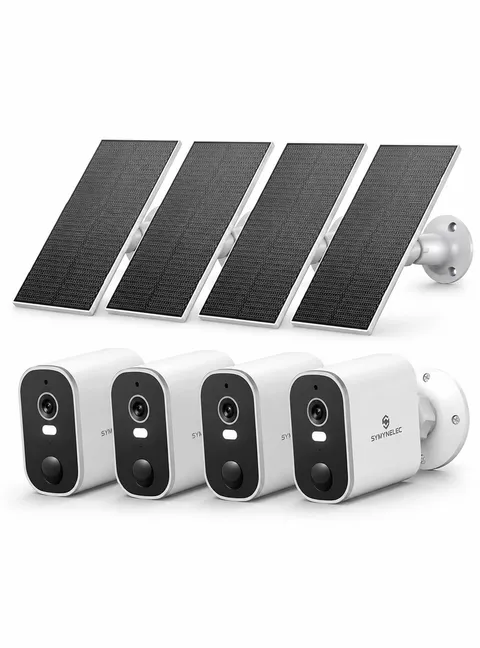 SYMYNELEC 2K Solar Security Cameras Wireless Cam 4Packs, 2.4GHz Only