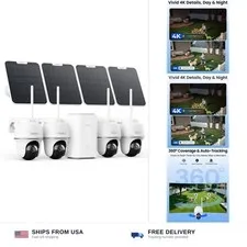 REOLINK 4K Solar Security Cameras Wireless Outdoor System, Color Night Vision...
