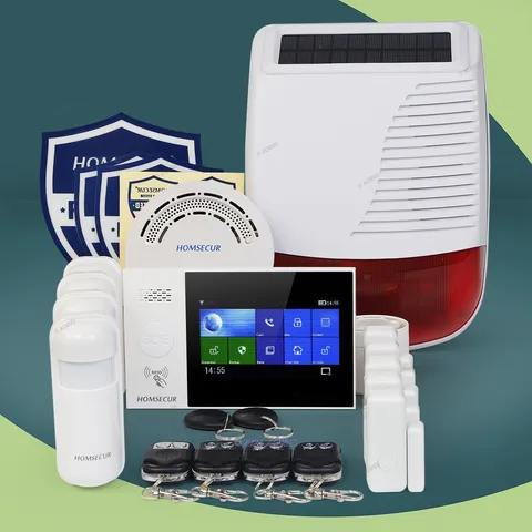 HOMSECUR Wireless WIFI 4G RFID LCD Home House Alarm System+4*PIR+Door Sensor