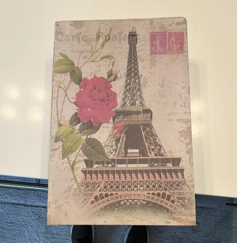 Paris Eiffel Tower Book-Shaped Hidden Safe, Digital Keypad Lock, Small Metal