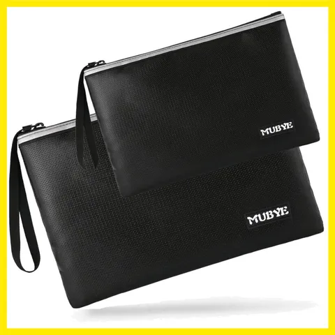 Waterproof Money Document Bag, 2Pack | Safe Zipper Bags, with Reflective Stri...
