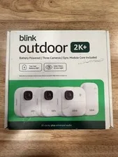 BLINK OUTDOOR 2K+ WIRELESS SECURITY 3 CAMERA SYSTEM - WHITE - Open Box