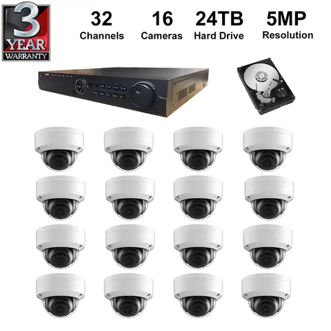 NVR Kit:32 Channel NVR+Pre-installed 24TB Hard Disk+5MP IP Camera