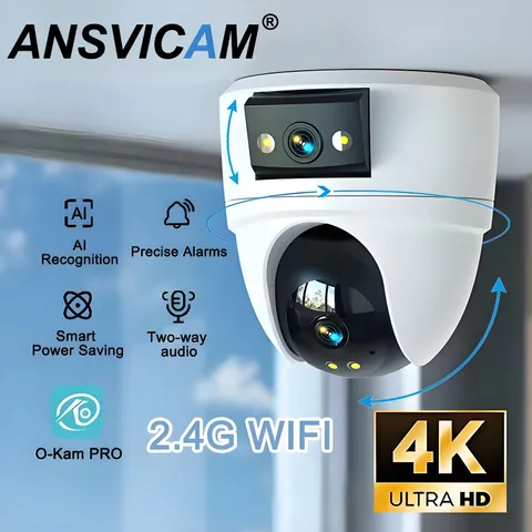 4K 10MP Outdoor Dual Lens 360° PTZ WiFi Camera Human Detection IR Night Vision