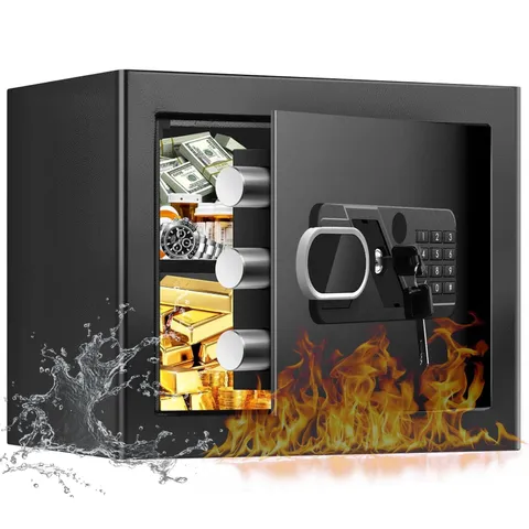 1.3 Cub Small Safes for Home, Anti-Theft Steel Security Fire Safe Home with C...