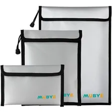 Fireproof Waterproof Document Bag, 3 Pack Safe Money Bags