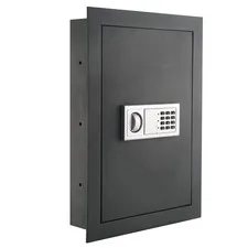 Paragon Safes Gray In-Wall Safe Electronic Keypad 2 Keys Valuables Storage