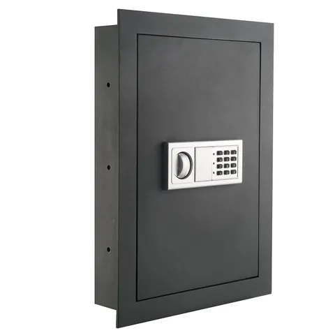 Paragon Safes Gray In-Wall Safe Electronic Keypad 2 Keys Valuables Storage