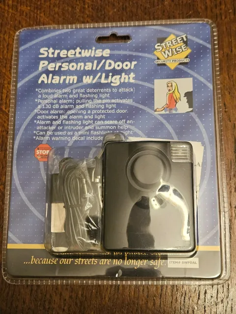 Streetwise 130 dB Multiuse Personal, Door, Window Alarm with Flashing Light