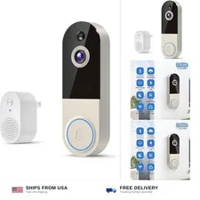 WiFi Video Doorbell Camera with Human Detection, Battery Powered, Night Visio...