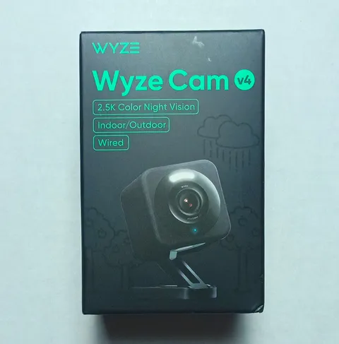 Wyze Cam v4 Wired 2.5K Wi-Fi Indoor/Outdoor Color Night Vision Spotlight
