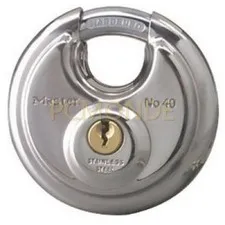 Master Lock 2-3/4" Round Padlock Shielded Shackle Stainless Steel (40DPF)