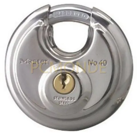 Master Lock 2-3/4" Round Padlock Shielded Shackle Stainless Steel (40DPF)