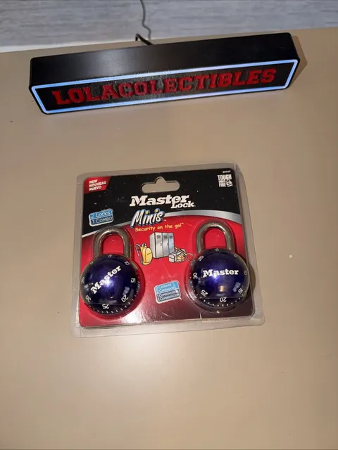 Two Master Locks One Combination 1 Black & 1 Blue Mini Sports Ball Metal "NEW"
