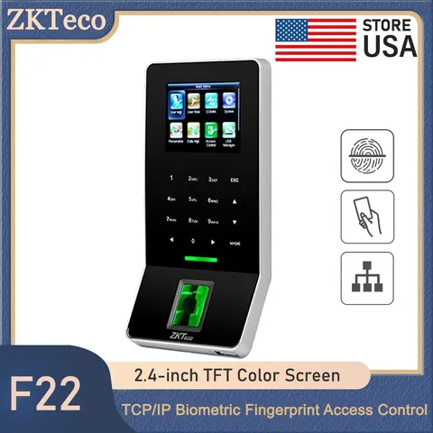 ZKTeco F22 Time Clock 2.4" Biometric Fingerprint Time Attendance Machine ADMS