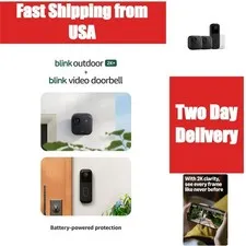 Blink Outdoor 2K+ Security Camera Kit 2 Cameras Doorbell Sync Module