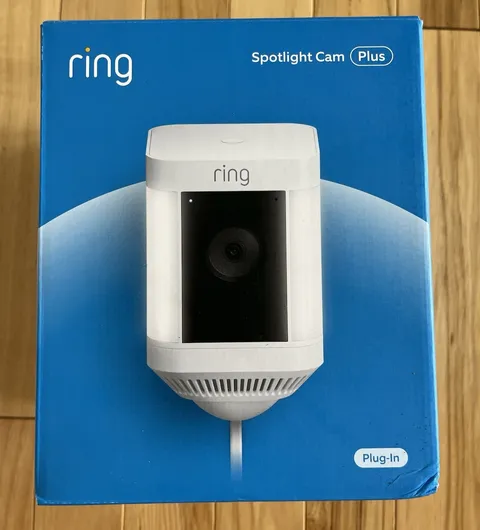 NEW SEALED - Ring Spotlight Cam Plus Indoor/Outdoor Full HD Camera, White