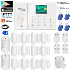 Wireless & Wired WiFi+4G GSM Smart Home Burglar Security Alarm System TUYA APP