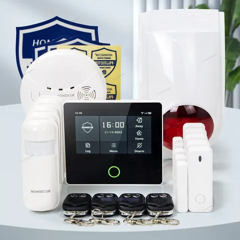 HOMSECUR Wireless WIFI 4G LCD Burglar Intruder Alarm System+4*PIR+Door Sensor