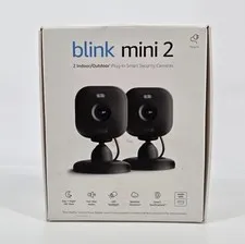 Blink Mini 2 Indoor Security Camera 2-Pack HD Night View Audio Black
