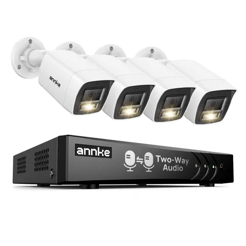 8CH 3K Two-Way Audio Analog Wired Security Camera System 1TB HDD