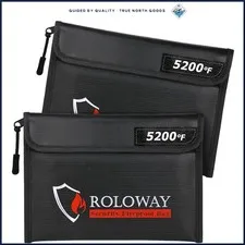 Durable Fireproof Money Storage Bag with Silicone Coating and Zipper Closure