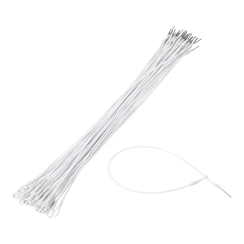 50Pcs Security Tags Lanyards Wire Loop (14", White), Steel Wire Cable Loop