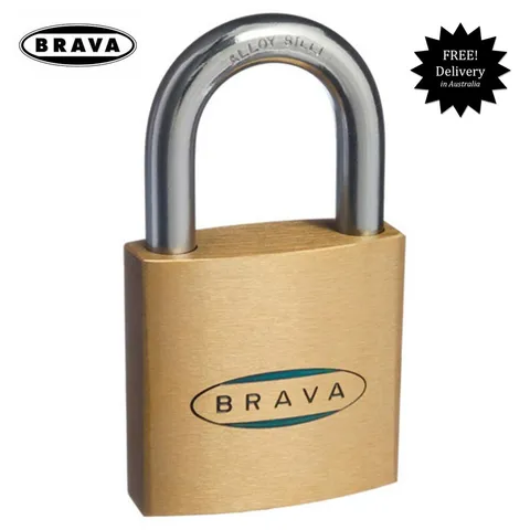 BRAVA Padlock 50mm -KEYED ALIKE Brass Bodied Padlocks-Free Post
