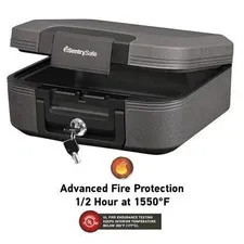 0.28 Cu.ft Fire Chest Fireproof Safe Lock Hidden Box Money Document w/Key Lock