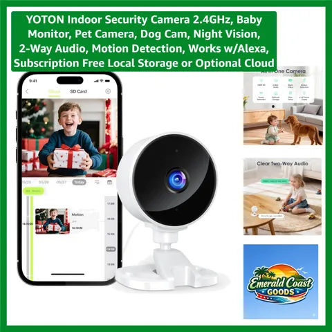 Smart Indoor Security Camera with Motion Detection, Night Vision, and 2-Way Talk