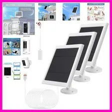 Solar Panel Outdoor for Ring Cameras White 3P Spotlight Cam Plus/Pro Stick Up...