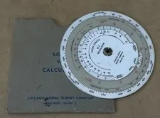 VTG SONNE W-2 Focal Length Calculator Chicago Aerial Survey Co Photo Estate COA